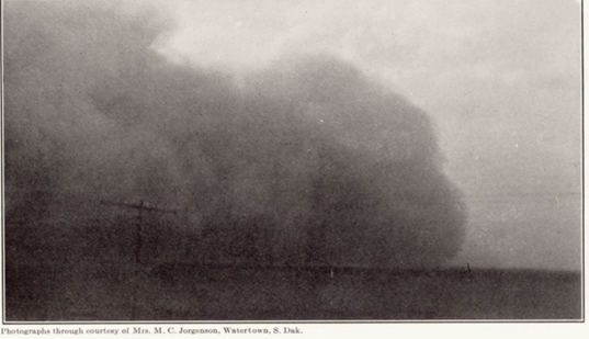 Figure 11.16 Dust storm, 1930s near Watertown, South Dakota. (NDSU image)